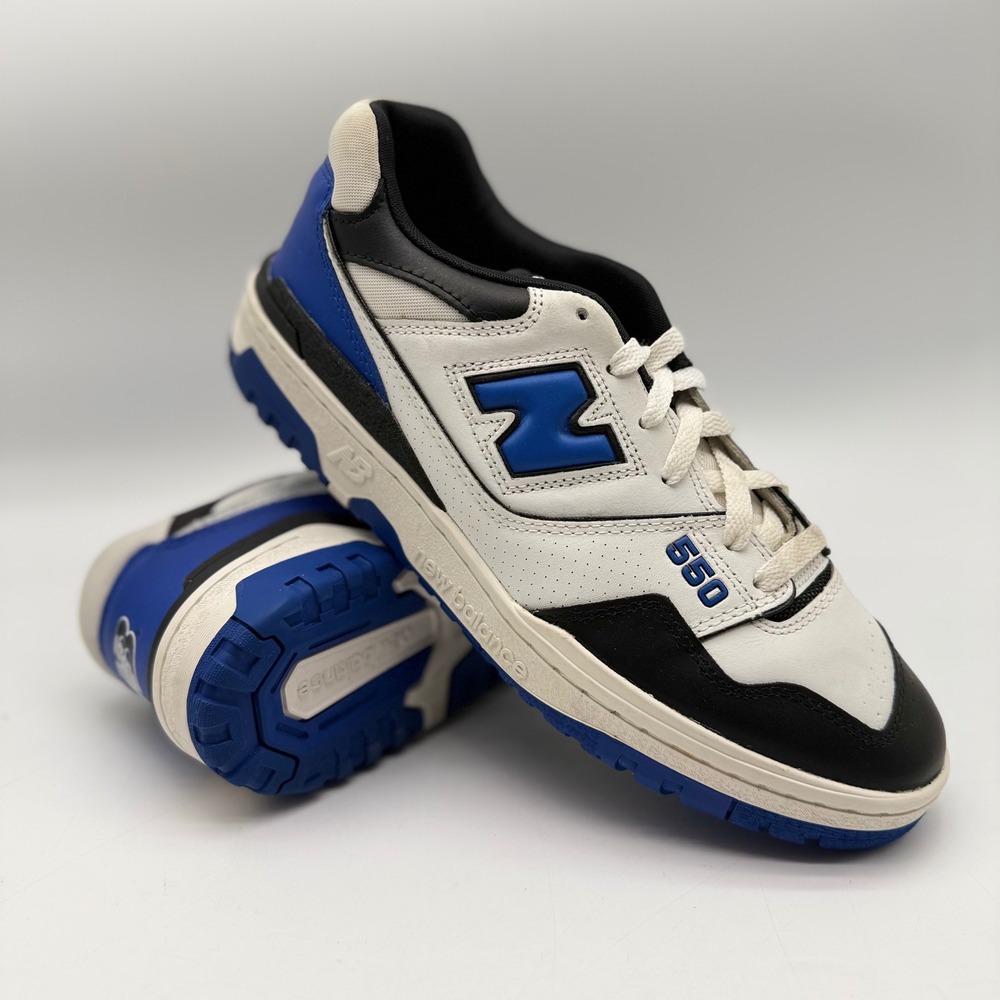 New Balance 550 Mens 10.5 White Black Blue Sneakers BB550HN1